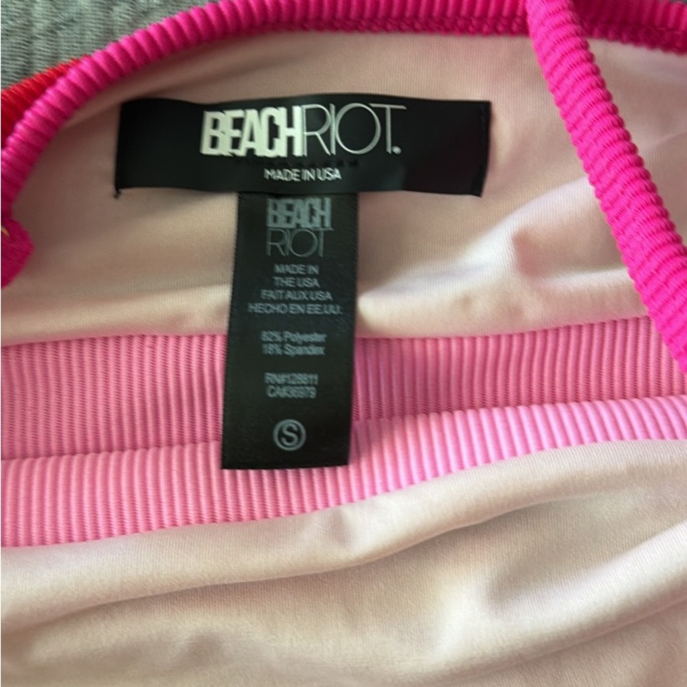 NWOT, Beach Riot Bikini SET Ribbed Colorblock Swim - Picture 8 of 9